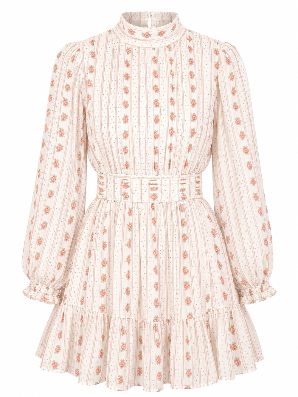 Anthropologie Let Me Be Mock Neck Sheer Floral Print Mini Dress Size medium NWT